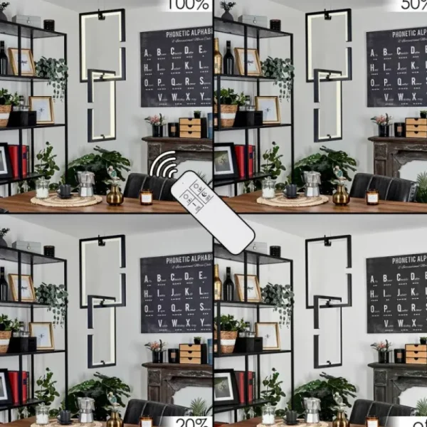 hofstein Suspension Chlak LED Noir, 2 lumières, Télécommandes* Lampes Modernes
