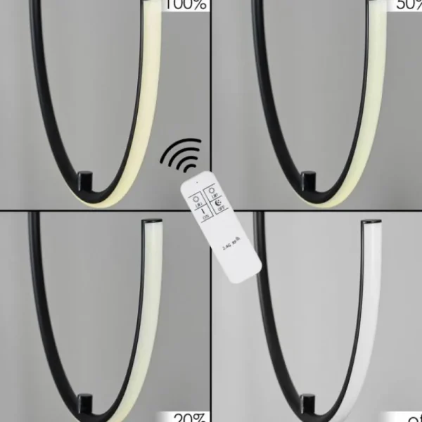 hofstein Suspension Chlak LED Noir, 2 lumières, Télécommandes* Lampes Modernes