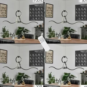 hofstein Suspension Chlak LED Noir, 3 lumières, Télécommandes* Lampes Modernes