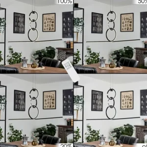 hofstein Suspension Chlak LED Noir, 3 lumières, Télécommandes* Lampes Modernes