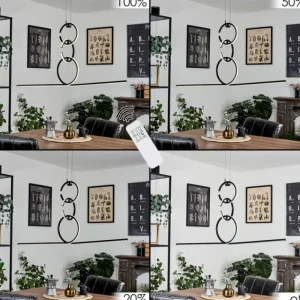 hofstein Suspension Chlak LED Noir, 3 lumières, Télécommandes* Lampes Modernes