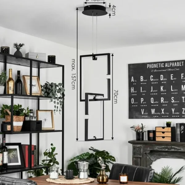 hofstein Suspension Chlak LED Noir, 2 lumières, Télécommandes* Lampes Modernes