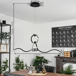 hofstein Suspension Chlak LED Noir, 3 lumières, Télécommandes* Lampes Modernes