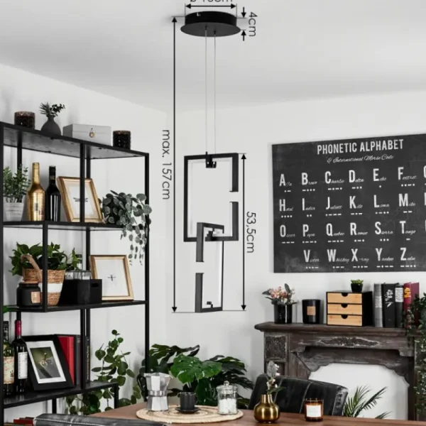 hofstein Suspension Chlak LED Noir, 2 lumières, Télécommandes* Lampes Modernes