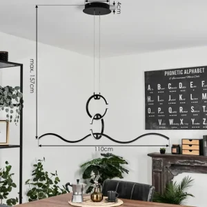 hofstein Suspension Chlak LED Noir, 3 lumières, Télécommandes* Lampes Modernes