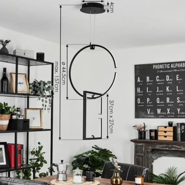 hofstein Suspension Chlak LED Noir, 2 lumières, Télécommandes* Lampes Modernes