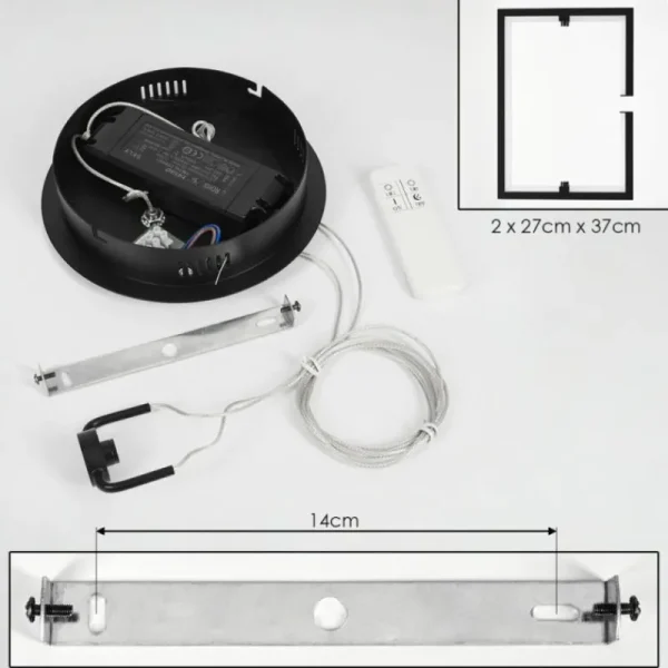 hofstein Suspension Chlak LED Noir, 2 lumières, Télécommandes* Lampes Modernes