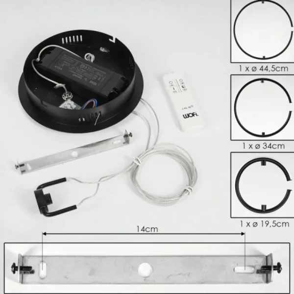 hofstein Suspension Chlak LED Noir, 3 lumières, Télécommandes* Lampes Modernes