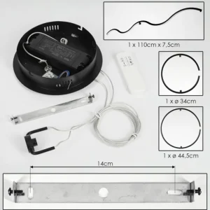 hofstein Suspension Chlak LED Noir, 3 lumières, Télécommandes* Lampes Modernes