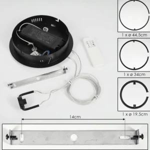 hofstein Suspension Chlak LED Noir, 3 lumières, Télécommandes* Lampes Modernes