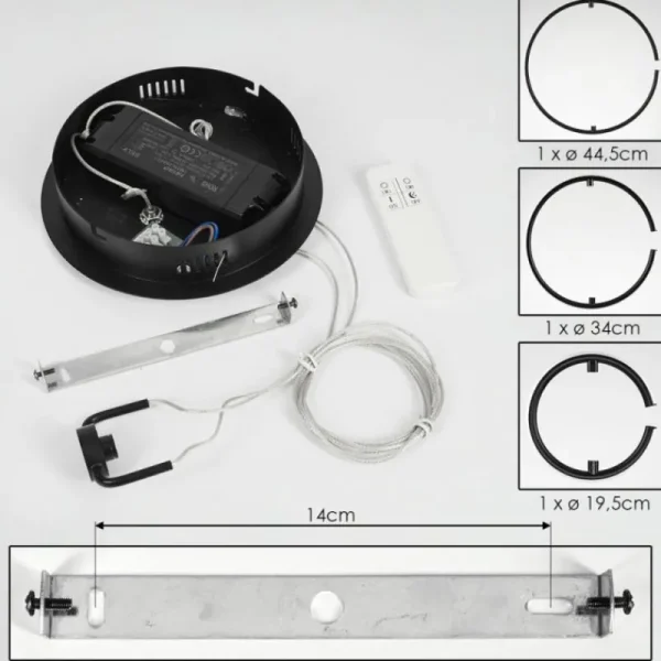 hofstein Suspension Chlak LED Noir, 3 lumières, Télécommandes* Lampes Modernes