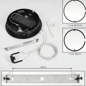 hofstein Suspension Chlak LED Noir, 2 lumières, Télécommandes* Lampes Modernes