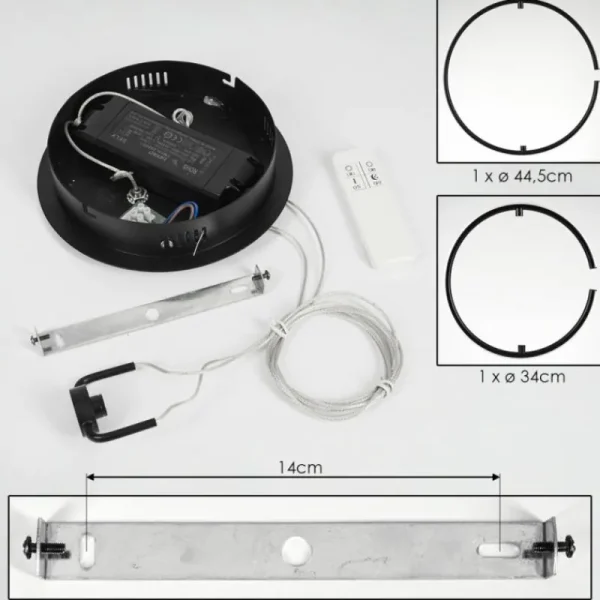 hofstein Suspension Chlak LED Noir, 2 lumières, Télécommandes* Lampes Modernes