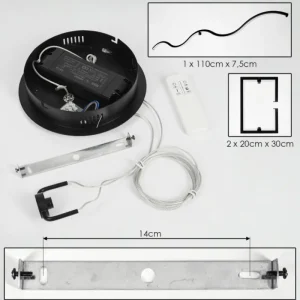 hofstein Suspension Chlak LED Noir, 3 lumières, Télécommandes* Lampes Modernes