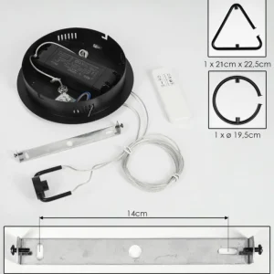 hofstein Suspension Chlak LED Noir, 3 lumières, Télécommandes* Lampes Modernes