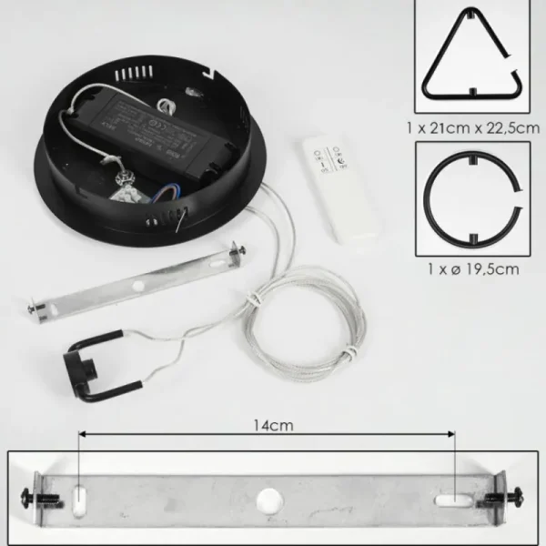hofstein Suspension Chlak LED Noir, 3 lumières, Télécommandes* Lampes Modernes