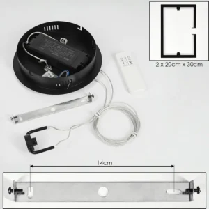 hofstein Suspension Chlak LED Noir, 2 lumières, Télécommandes* Lampes Modernes