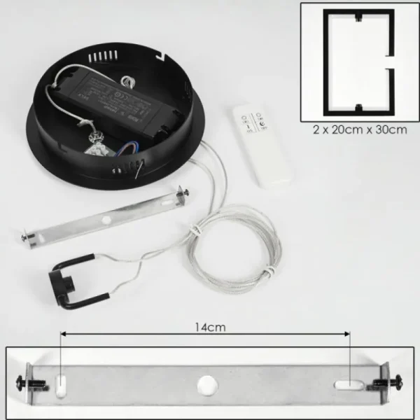 hofstein Suspension Chlak LED Noir, 2 lumières, Télécommandes* Lampes Modernes