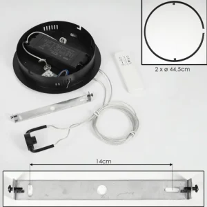 hofstein Suspension Chlak LED Noir, 2 lumières, Télécommandes* Lampes Modernes