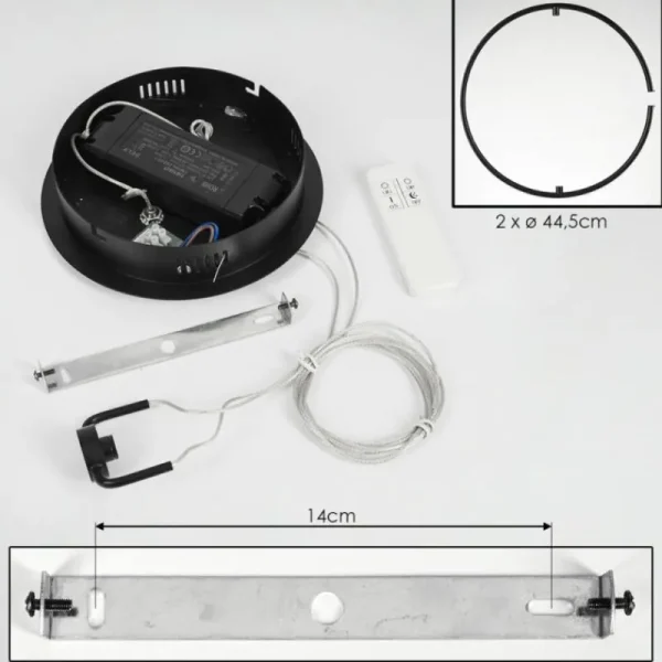 hofstein Suspension Chlak LED Noir, 2 lumières, Télécommandes* Lampes Modernes