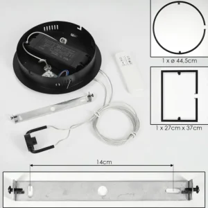 hofstein Suspension Chlak LED Noir, 2 lumières, Télécommandes* Lampes Modernes