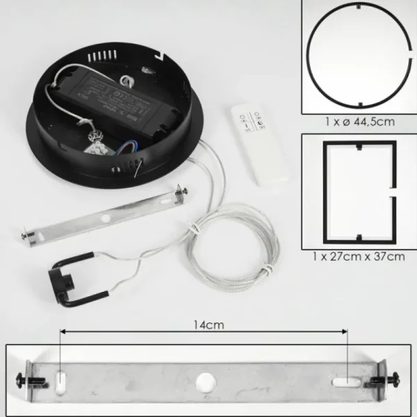 hofstein Suspension Chlak LED Noir, 2 lumières, Télécommandes* Lampes Modernes