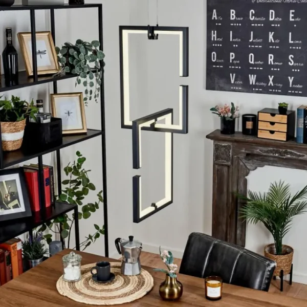 hofstein Suspension Chlak LED Noir, 2 lumières, Télécommandes* Lampes Modernes