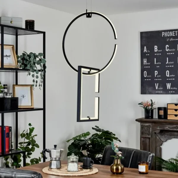 hofstein Suspension Chlak LED Noir, 2 lumières, Télécommandes* Lampes Modernes