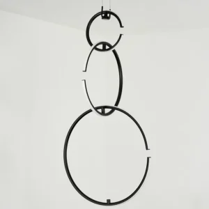 hofstein Suspension Chlak LED Noir, 3 lumières, Télécommandes* Lampes Modernes