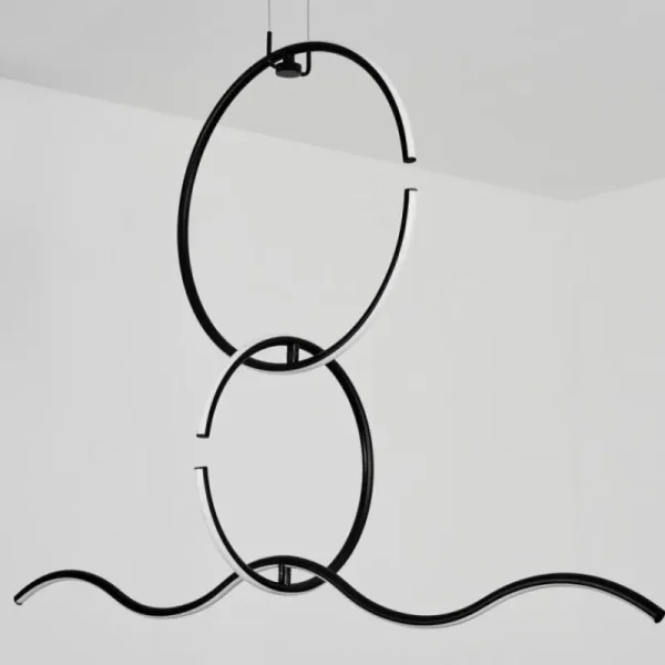 hofstein Suspension Chlak LED Noir, 3 lumières, Télécommandes* Lampes Modernes