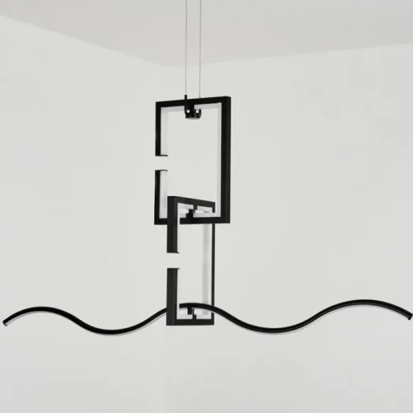 hofstein Suspension Chlak LED Noir, 3 lumières, Télécommandes* Lampes Modernes