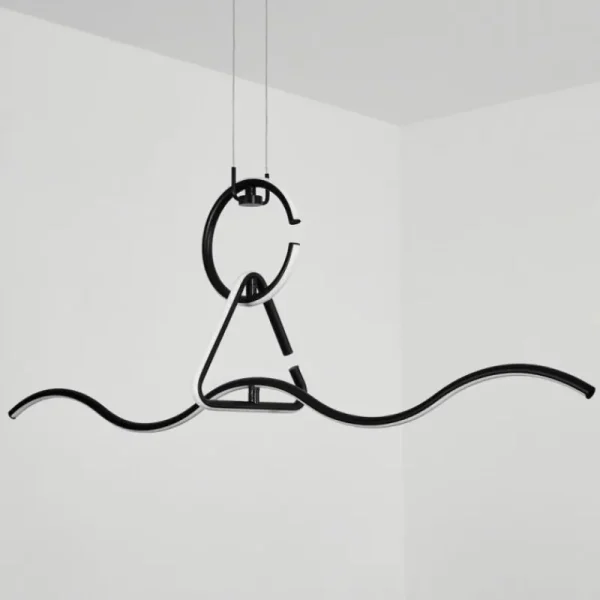 hofstein Suspension Chlak LED Noir, 3 lumières, Télécommandes* Lampes Modernes