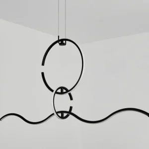 hofstein Suspension Chlak LED Noir, 3 lumières, Télécommandes* Lampes Modernes