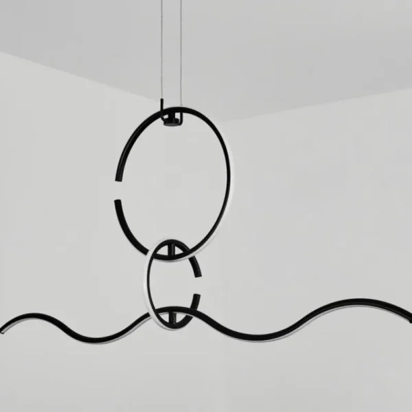 hofstein Suspension Chlak LED Noir, 3 lumières, Télécommandes* Lampes Modernes