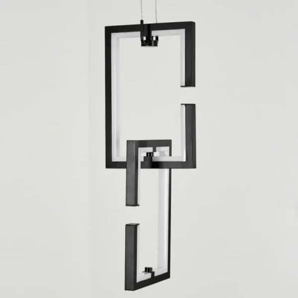 hofstein Suspension Chlak LED Noir, 2 lumières, Télécommandes* Lampes Modernes