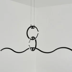 hofstein Suspension Chlak LED Noir, 3 lumières, Télécommandes* Lampes Modernes
