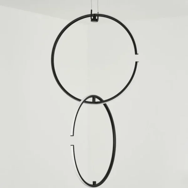 hofstein Suspension Chlak LED Noir, 2 lumières, Télécommandes* Lampes Modernes