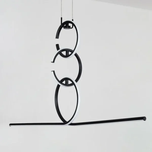 hofstein Suspension Chlak LED Noir, 3 lumières, Télécommandes* Lampes Modernes