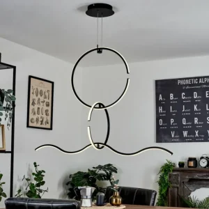 hofstein Suspension Chlak LED Noir, 3 lumières, Télécommandes* Lampes Modernes