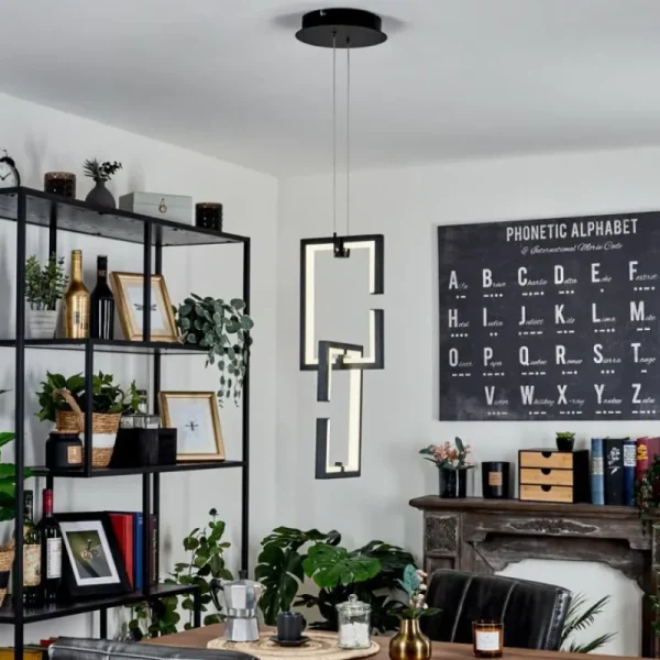 hofstein Suspension Chlak LED Noir, 2 lumières, Télécommandes* Lampes Modernes
