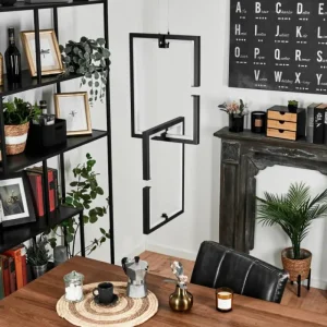 hofstein Suspension Chlak LED Noir, 2 lumières, Télécommandes* Lampes Modernes