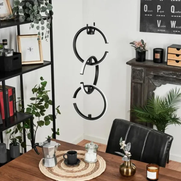 hofstein Suspension Chlak LED Noir, 3 lumières, Télécommandes* Lampes Modernes