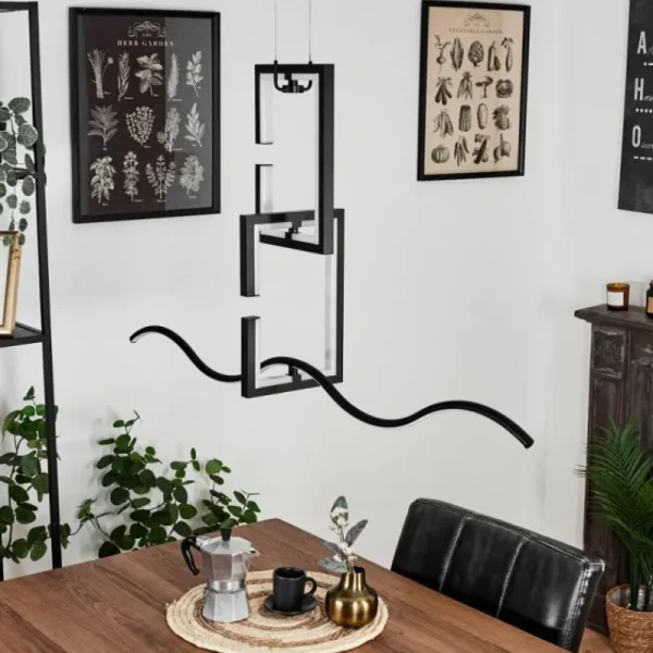 hofstein Suspension Chlak LED Noir, 3 lumières, Télécommandes* Lampes Modernes