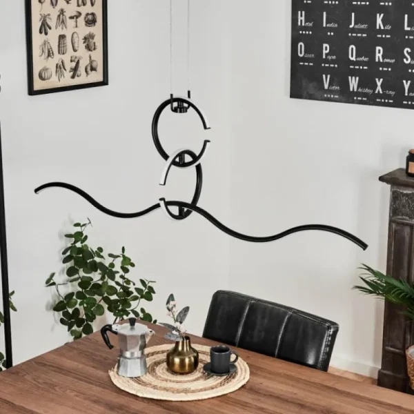 hofstein Suspension Chlak LED Noir, 3 lumières, Télécommandes* Lampes Modernes