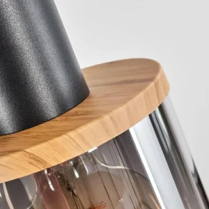 hofstein Suspension Classon Couleur bois, Noir, 4 lumières* Lampes Modernes