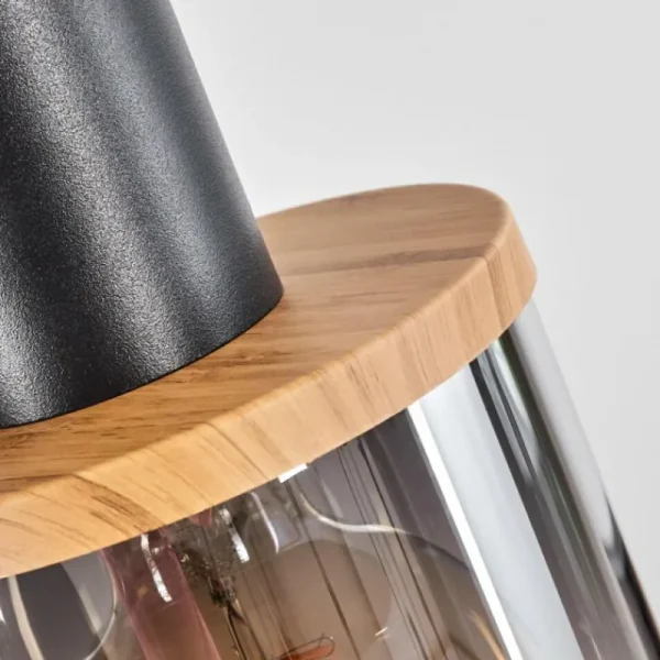 hofstein Suspension Classon Couleur bois, Noir, 4 lumières* Lampes Modernes