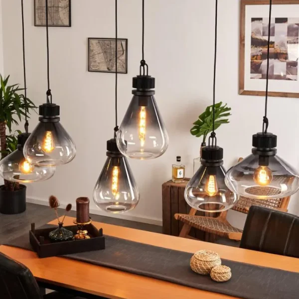 hofstein Suspension Coapilla Noir, 6 lumières* Lampes Modernes