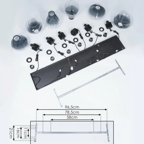 hofstein Suspension Coapilla Noir, 6 lumières* Lampes Modernes