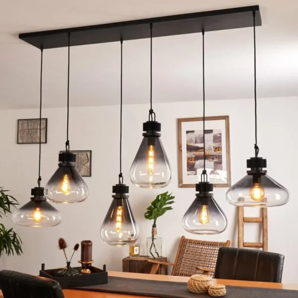 hofstein Suspension Coapilla Noir, 6 lumières* Lampes Modernes