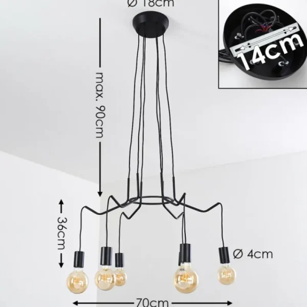 hofstein Suspension Cuyama Noir, 6 lumières* Lampes Modernes